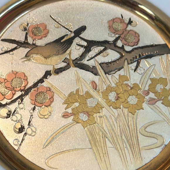 VINTAGE ART OF CHOKIN 24K GOLD EDGED 6” PLATE WITH FLOWER DESIGN two pla… - Picture 9 of 10